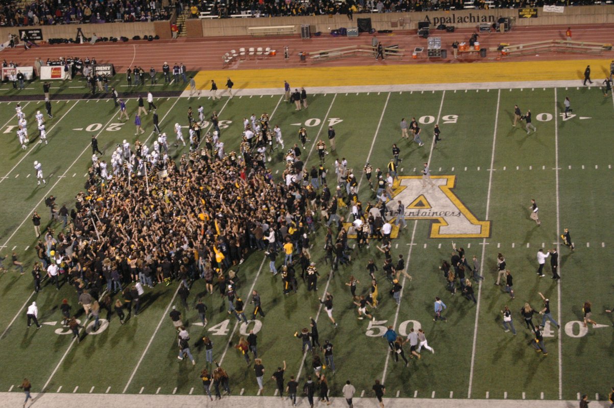 Unable to contain their excitement, hundreds of ASU fans stormed the field as the clock hit triple-zero to celebrate with their team, 11/10/2012